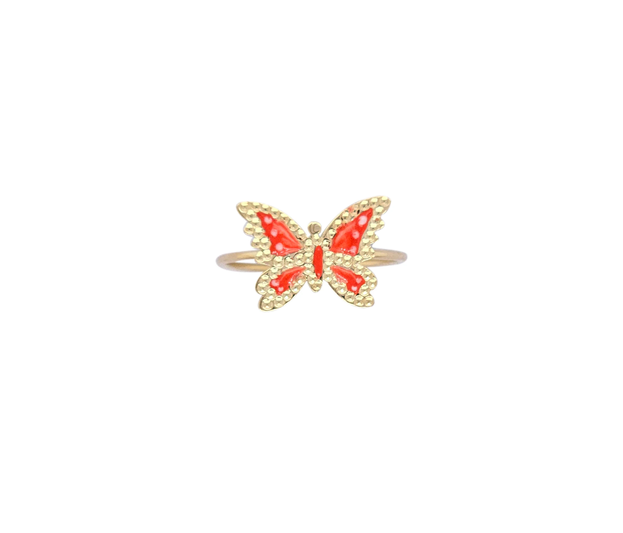 BUTTERFLY RING RED