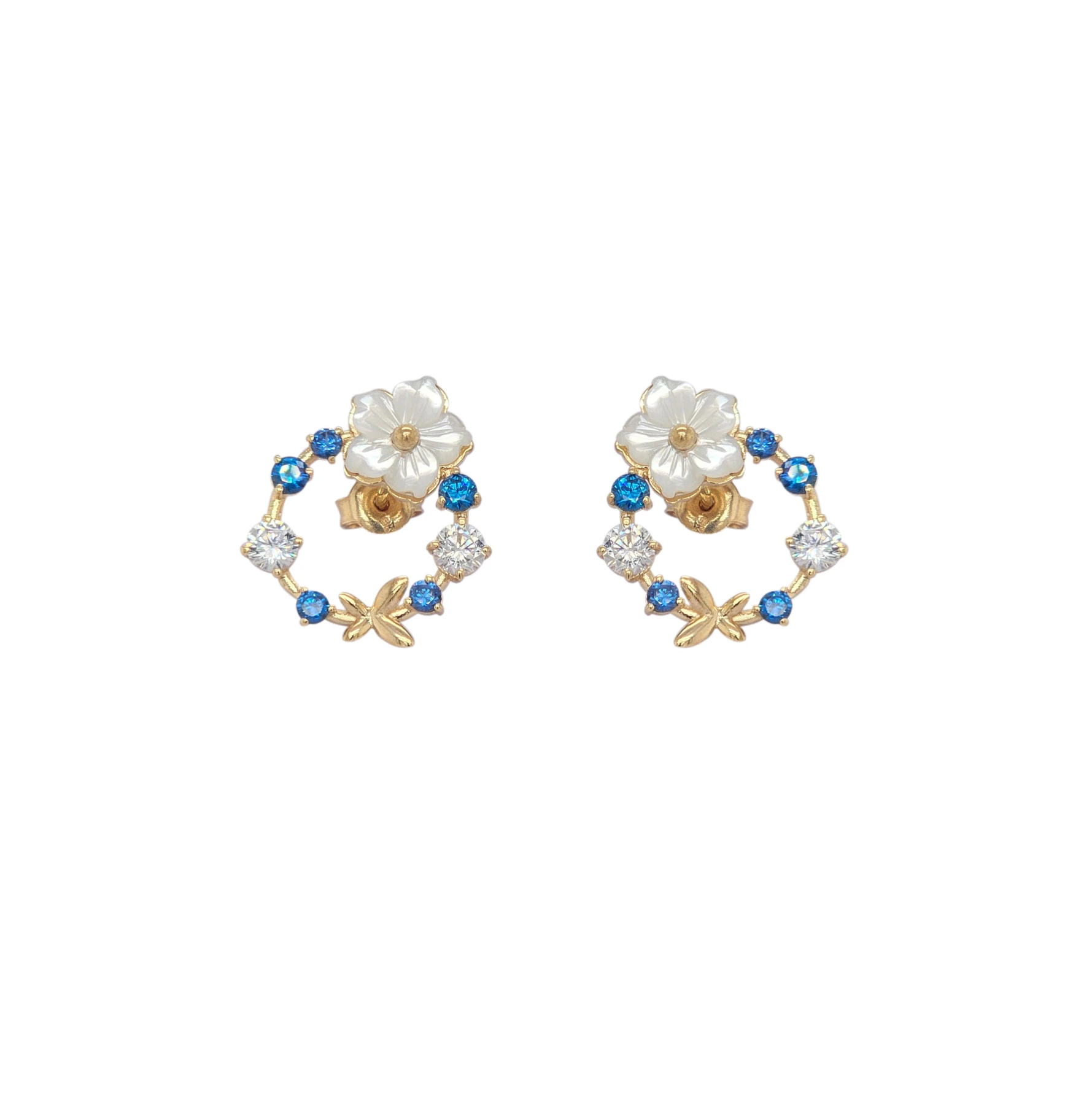 NATURA EARRINGS BLUE AND WHITE