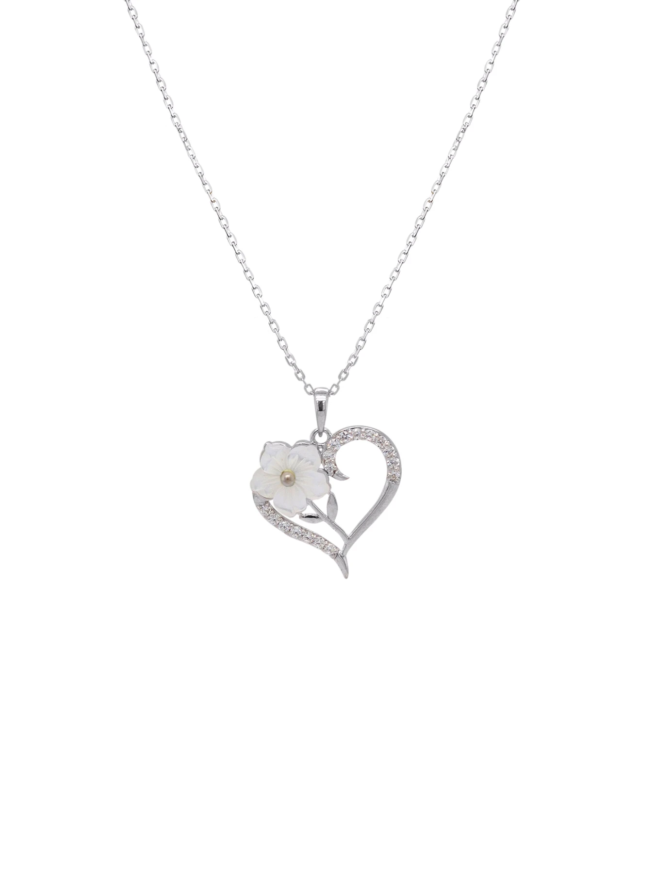 NATURA NECKLACE HEART WITH MOP W/G
