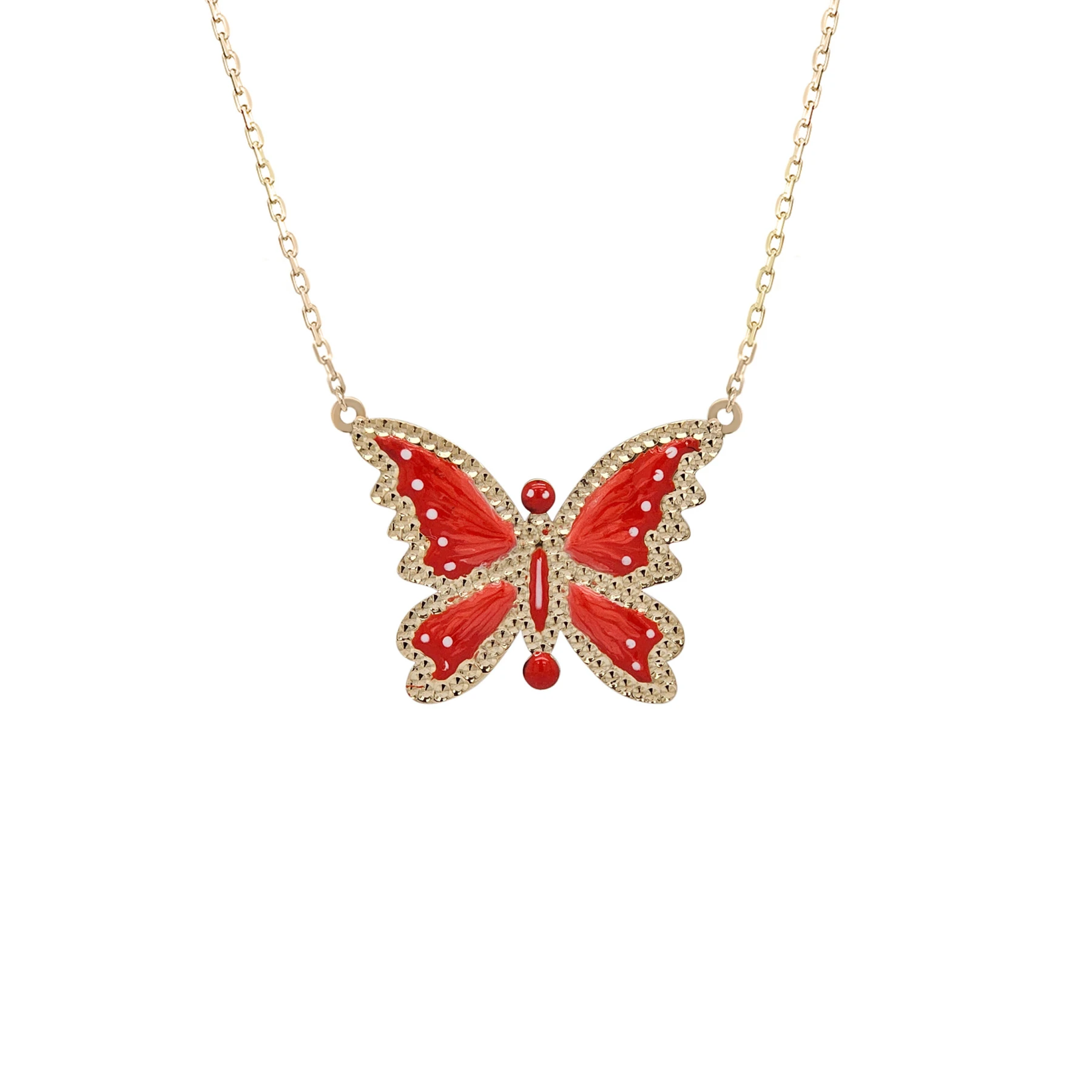 BUTTERFLY NECKLACE RED