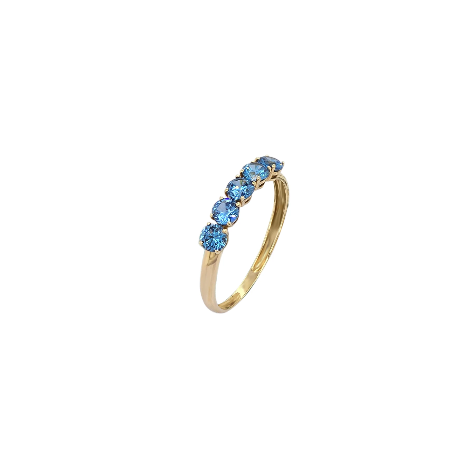 RING 5 STONE 3.5MM BLUE