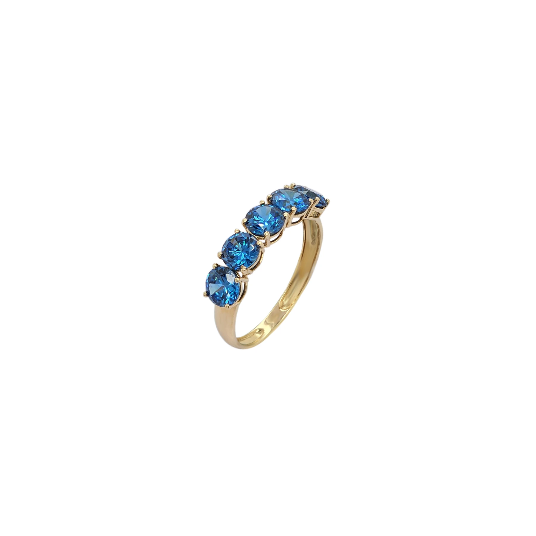 RING 5 STONE 5MM BLUE