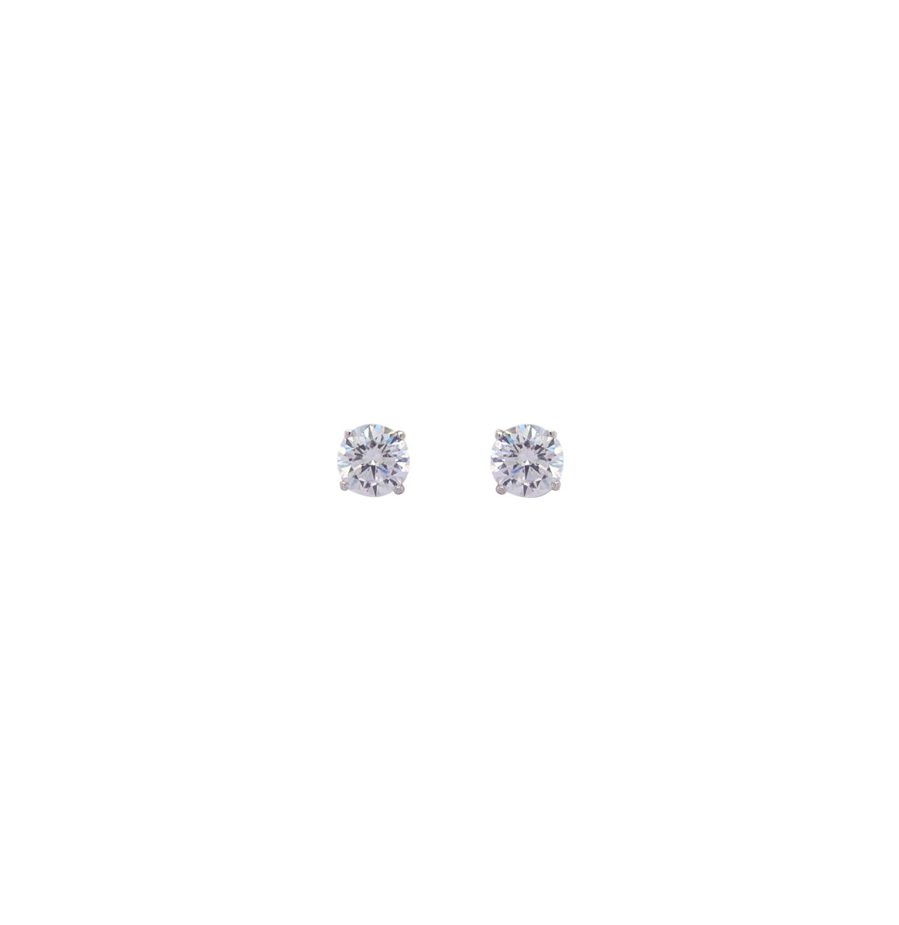 SOLITAIRE EARRINGS 6MM WHITE W/G