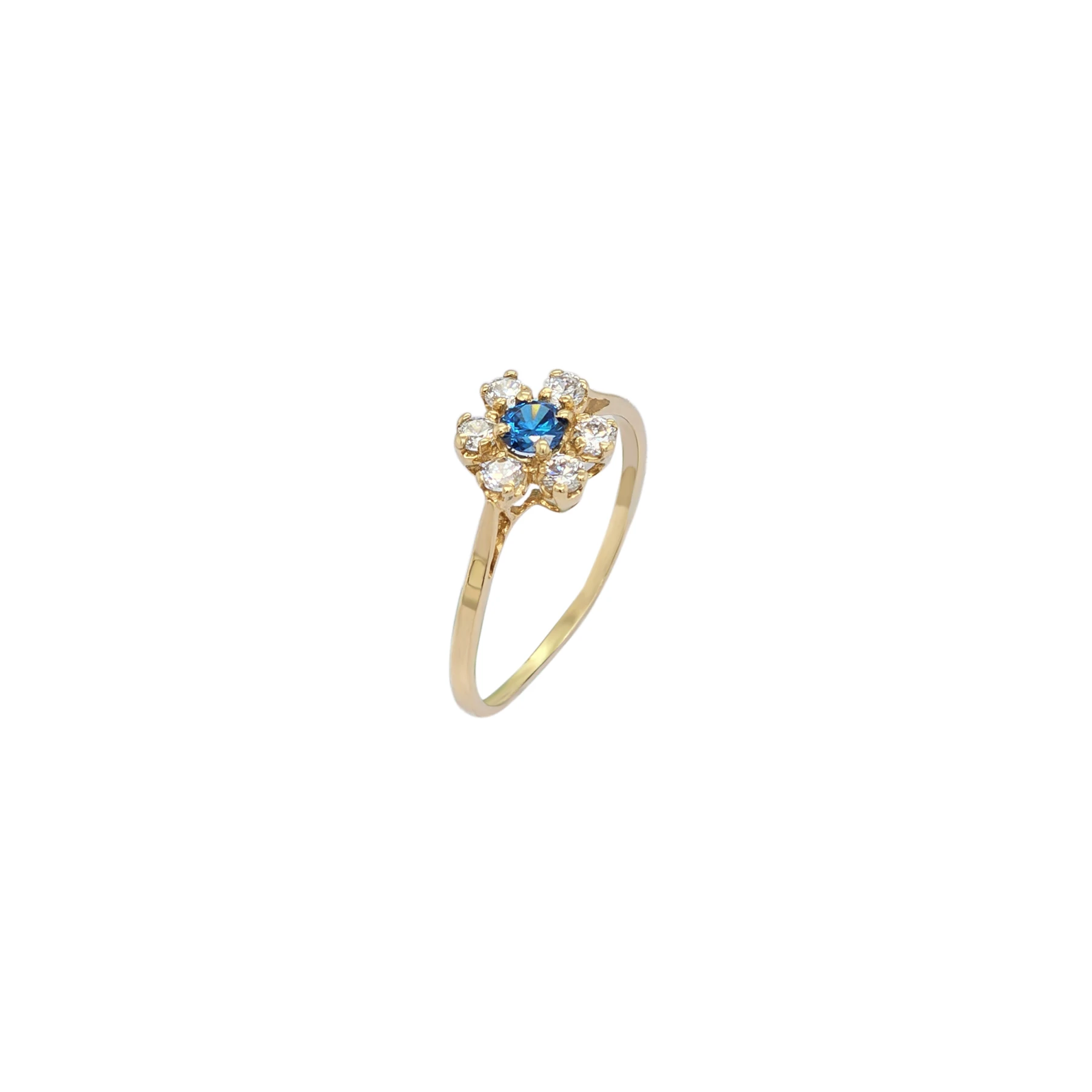 CLASSIC 7 STONE RING BLUE AND WHITE 