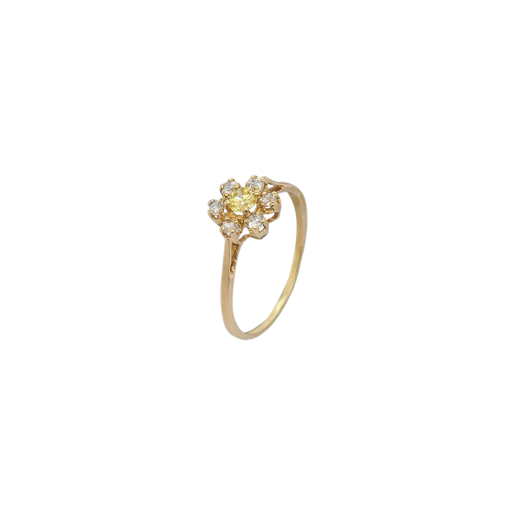CLASSIC 7 STONE RING YELLOW AND WHITE 