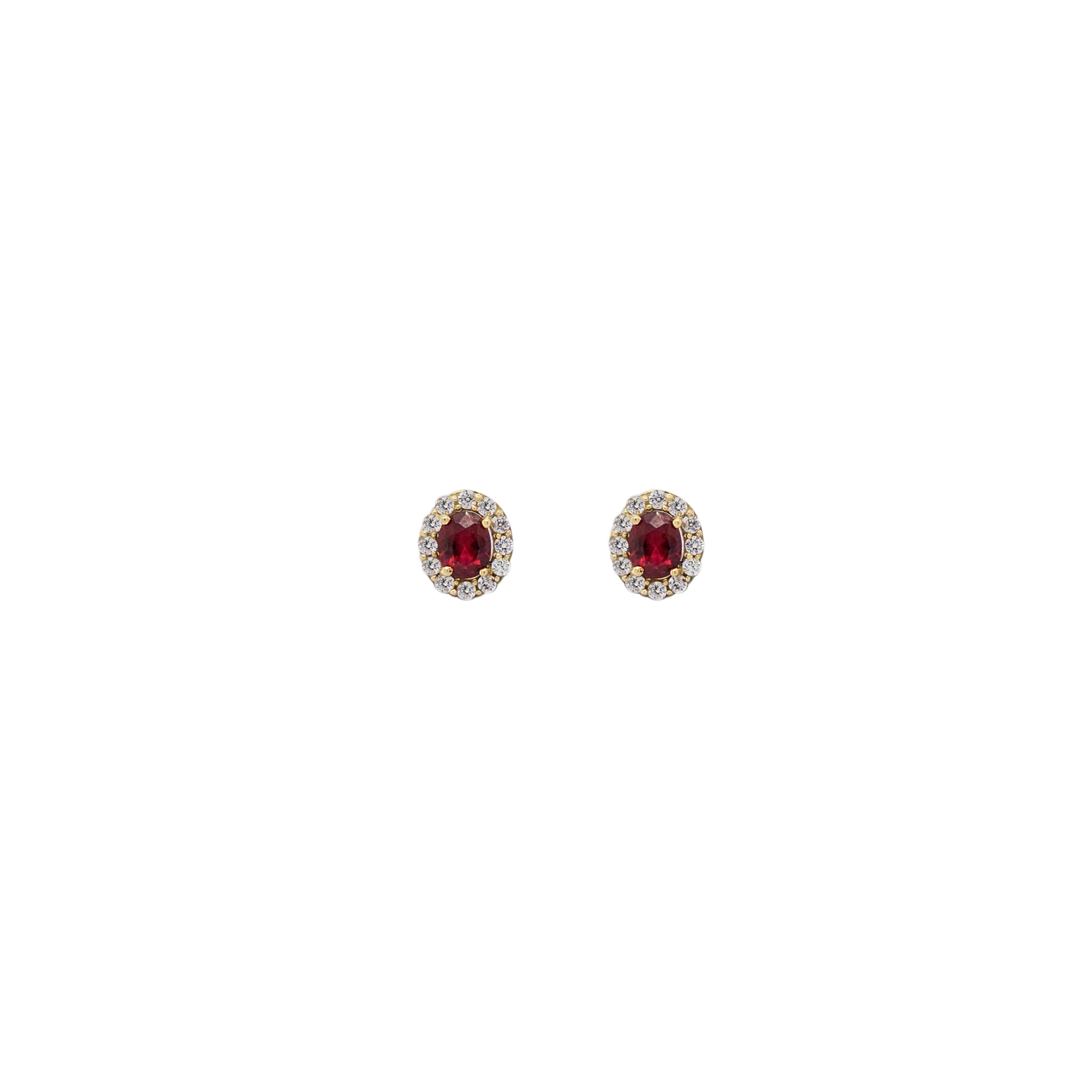 DIANA EARRINGS OVAL RED