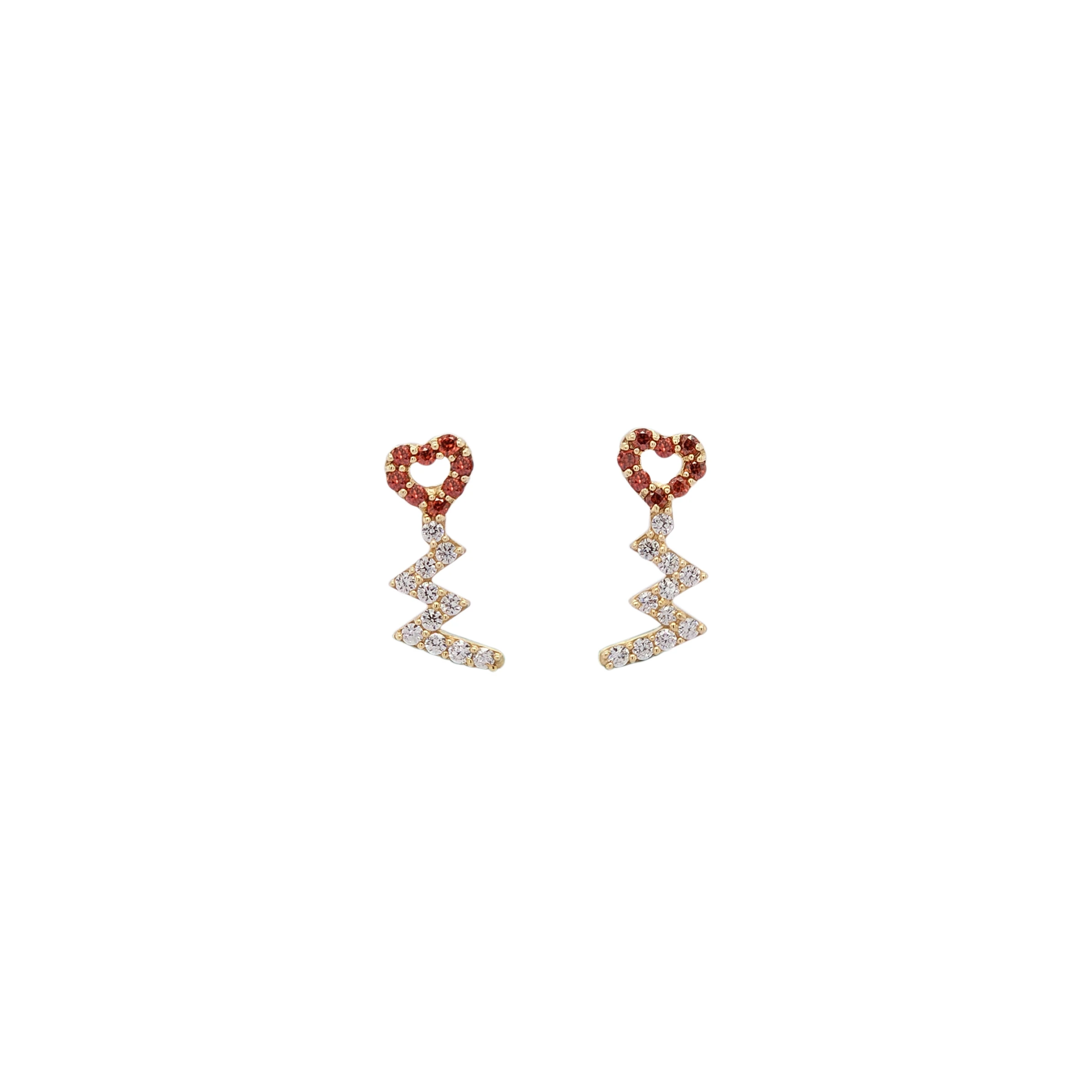 HEART BEAT STONE EARRINGS