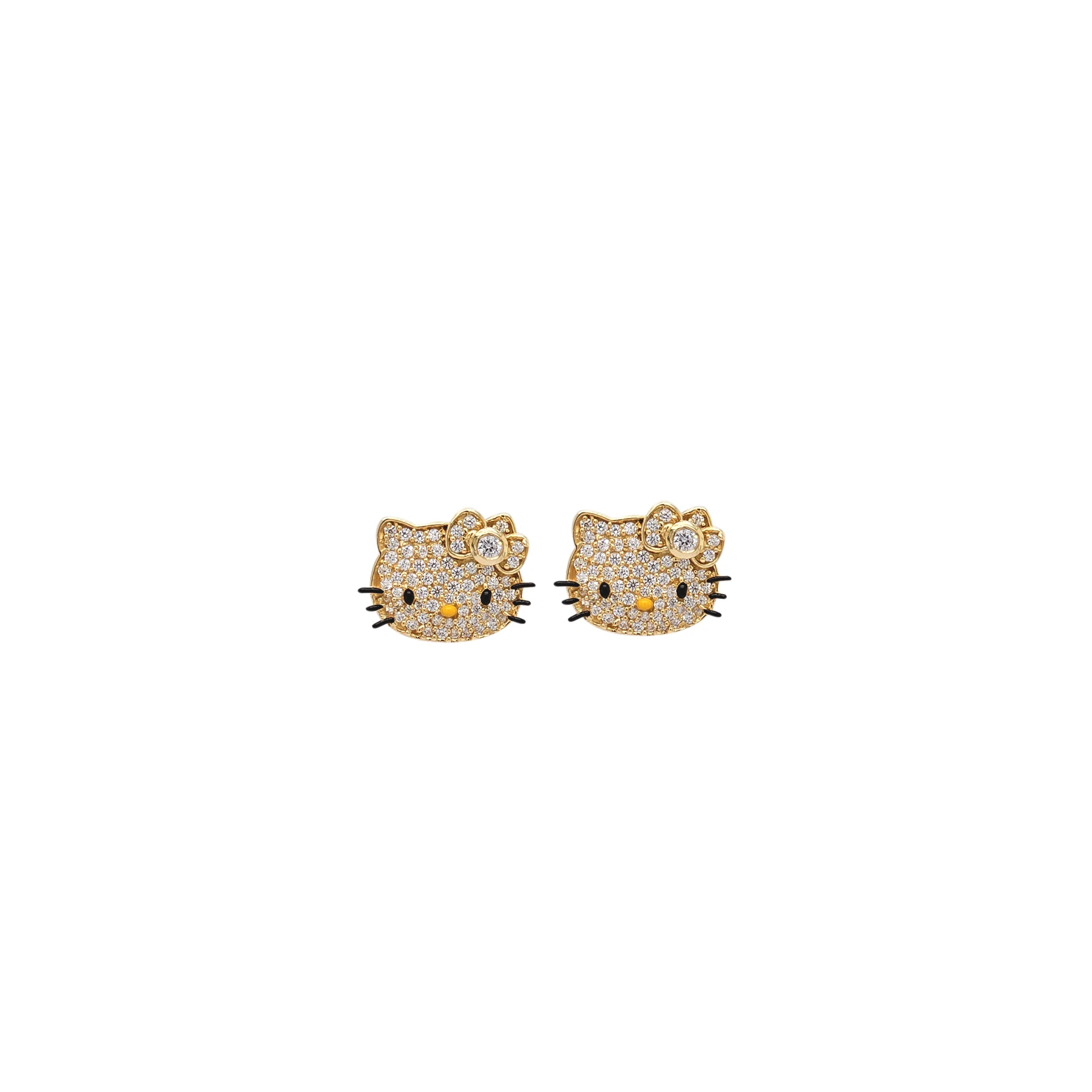 HELLO KITTY EARRINGS WITH CUBIC ZIRCONIA FACE