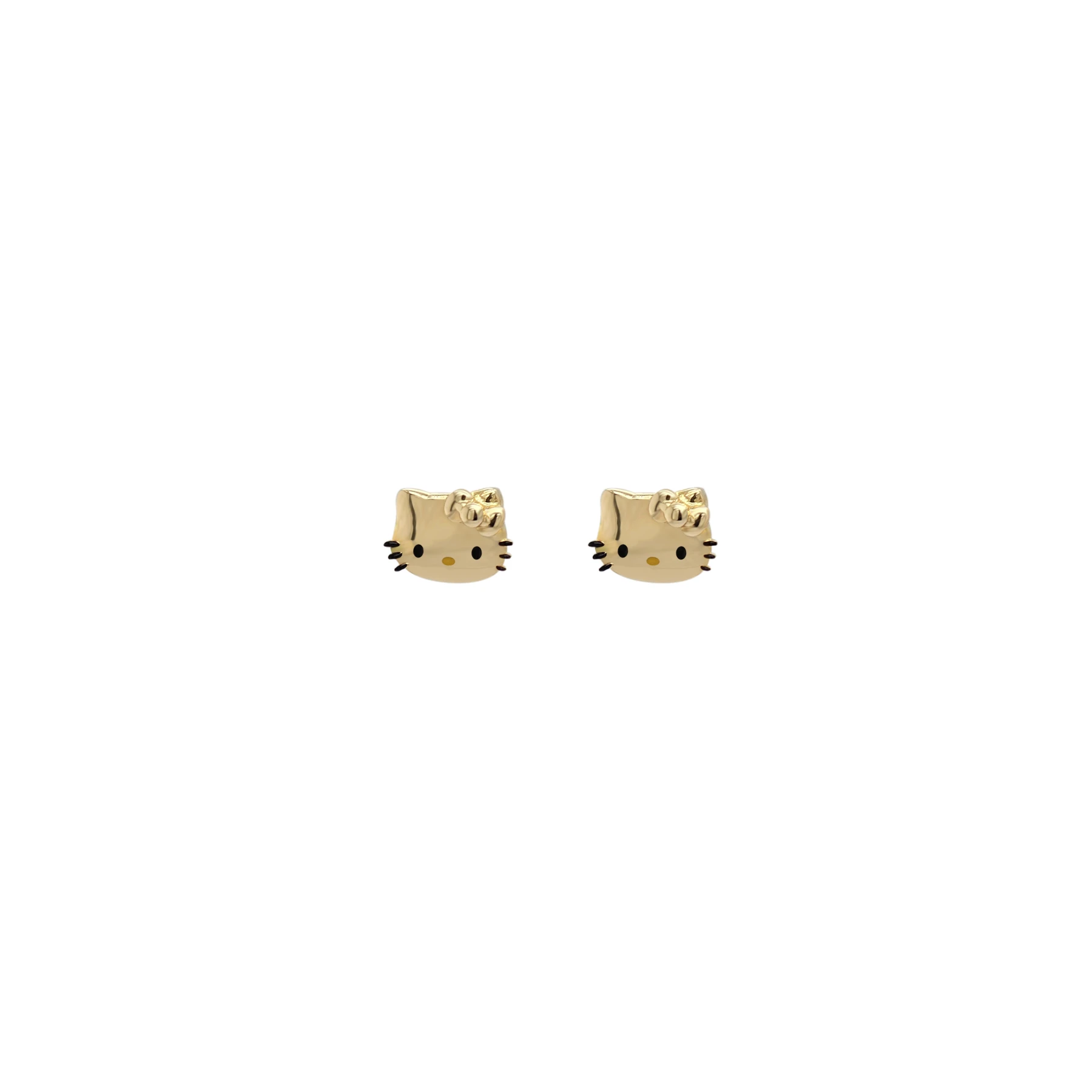HELLO KITTY EARRINGS WITH GOLD FACE 1*0.8CM