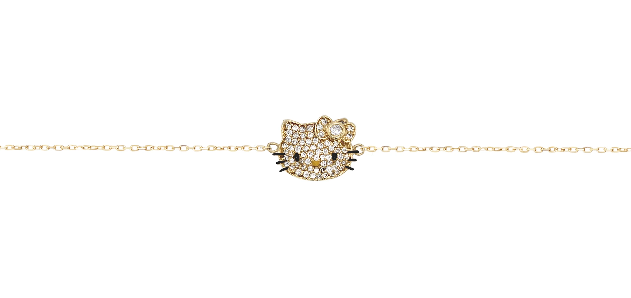 HELLO KITTY BRACELET WITH CUBIC ZIRCONIA FACE
