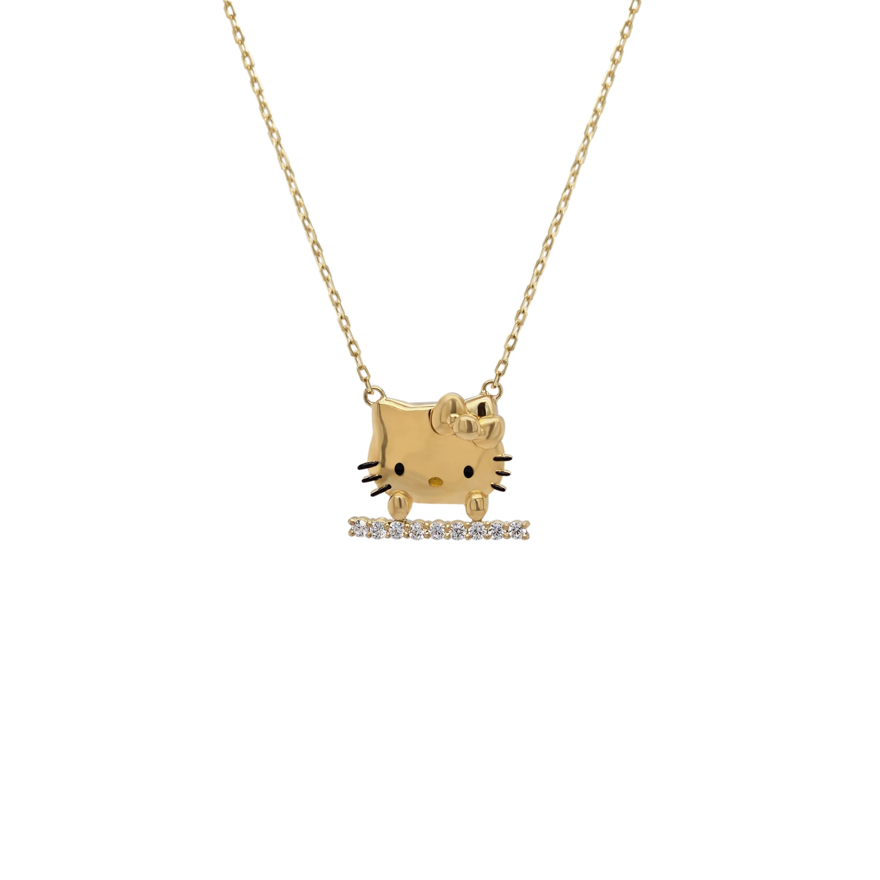 HELLO KITTY FACE NECKLACE ON STONE BASE