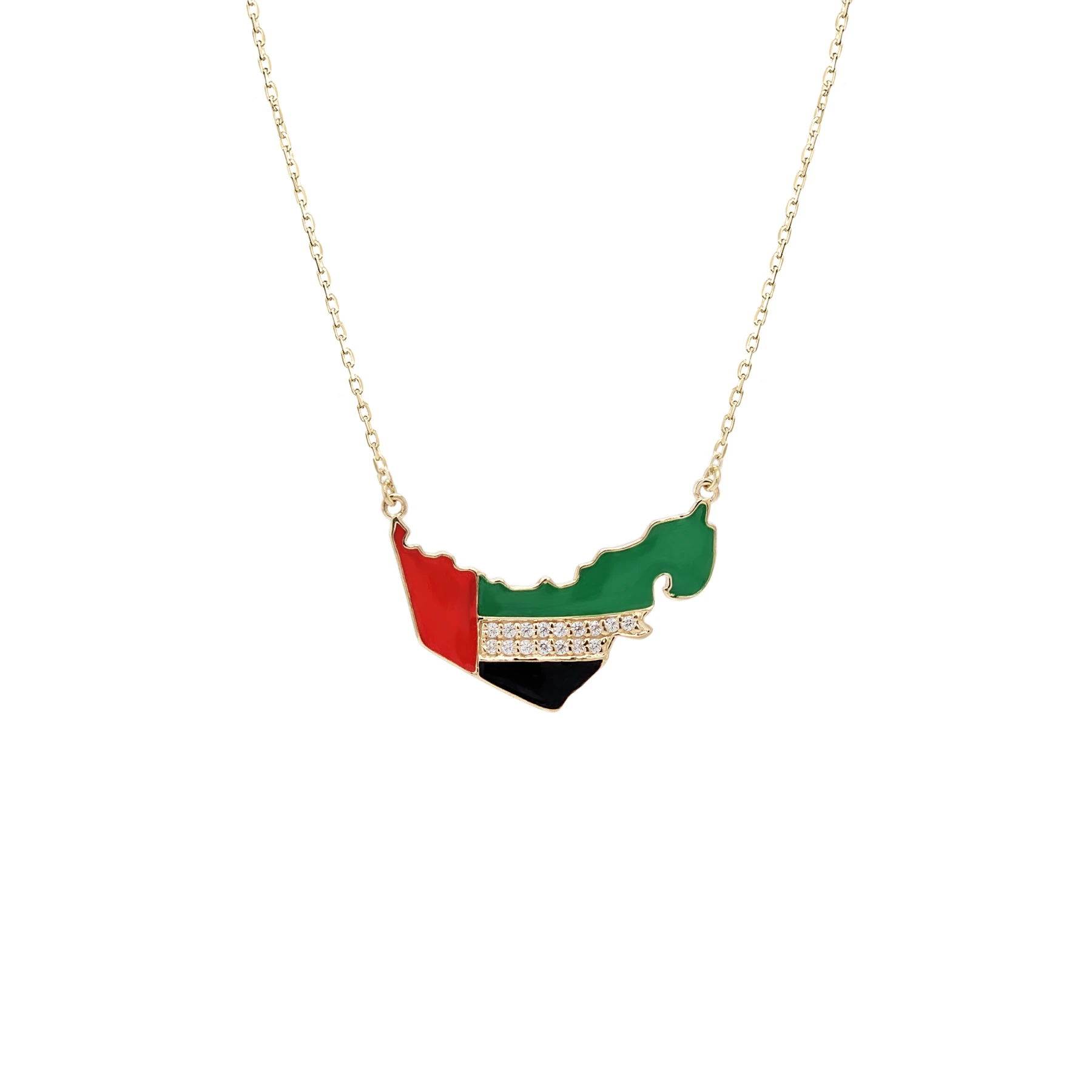 UAE NATIONAL DAY NECKLACE WITH ENAMEL AND ZIRCONIA STONES