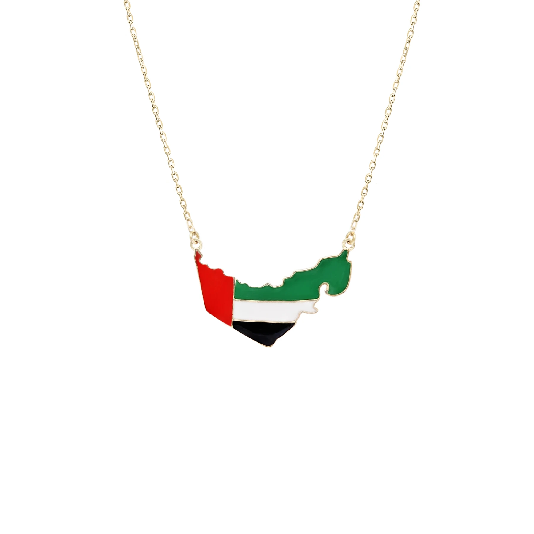 UAE NATIONAL DAY GOLD NECKLACE WITH ENAMEL