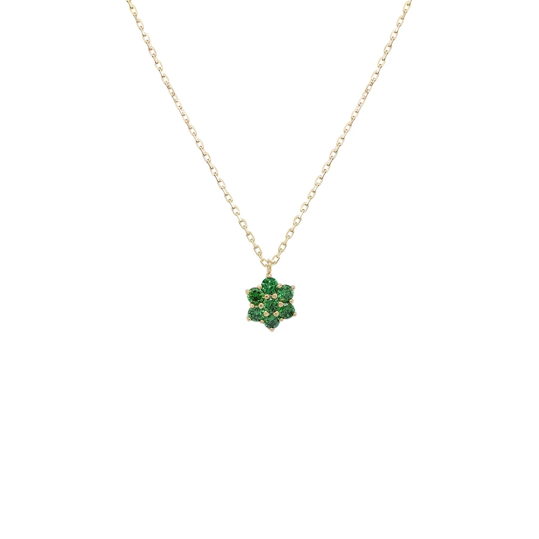 CLASSIC 7 STONE NECKLACE GREEN