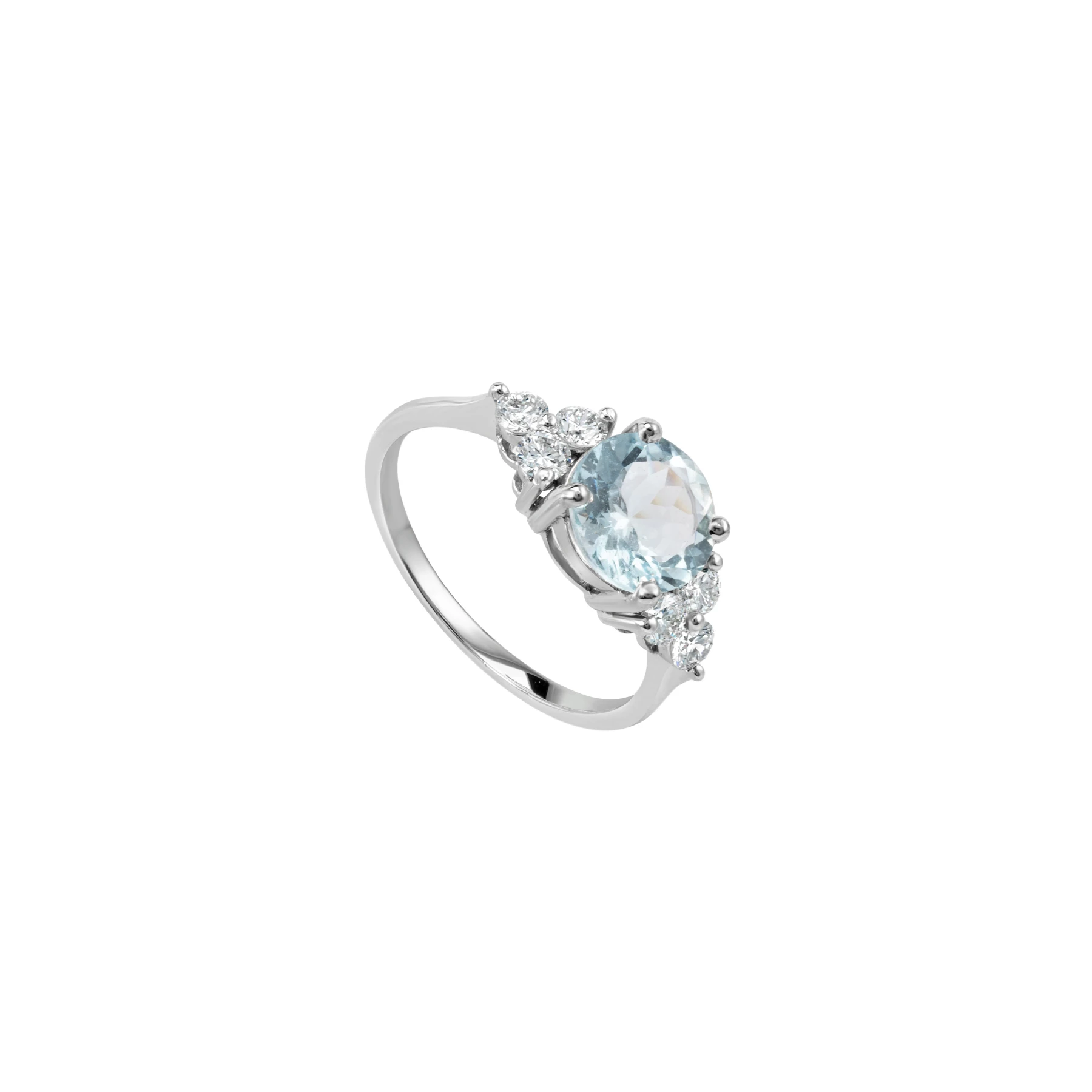 DIAMOND RING WITH OCEAN GLOW  AQUAMARINE BERYL