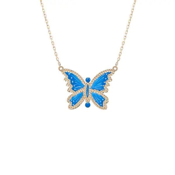 BUTTERFLY NECKLACE BLUE