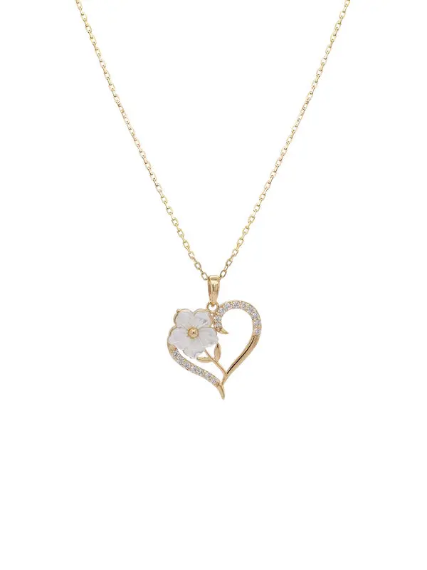 NATURA NECKLACE HEART WITH MOP Y/G