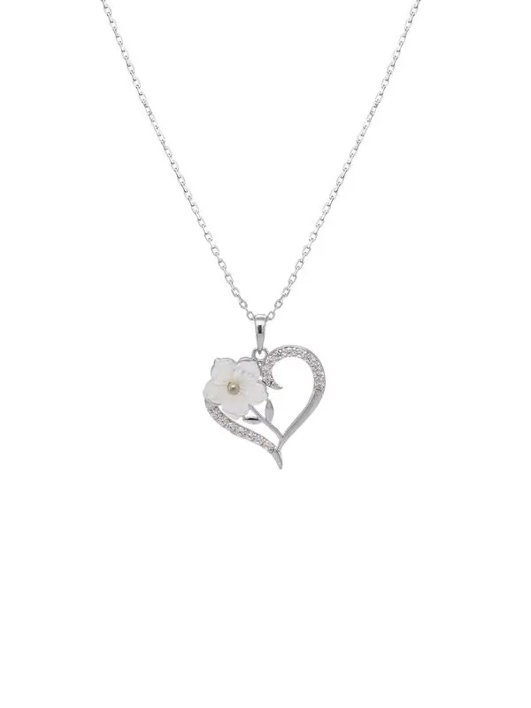 NATURA NECKLACE HEART WITH MOP W/G
