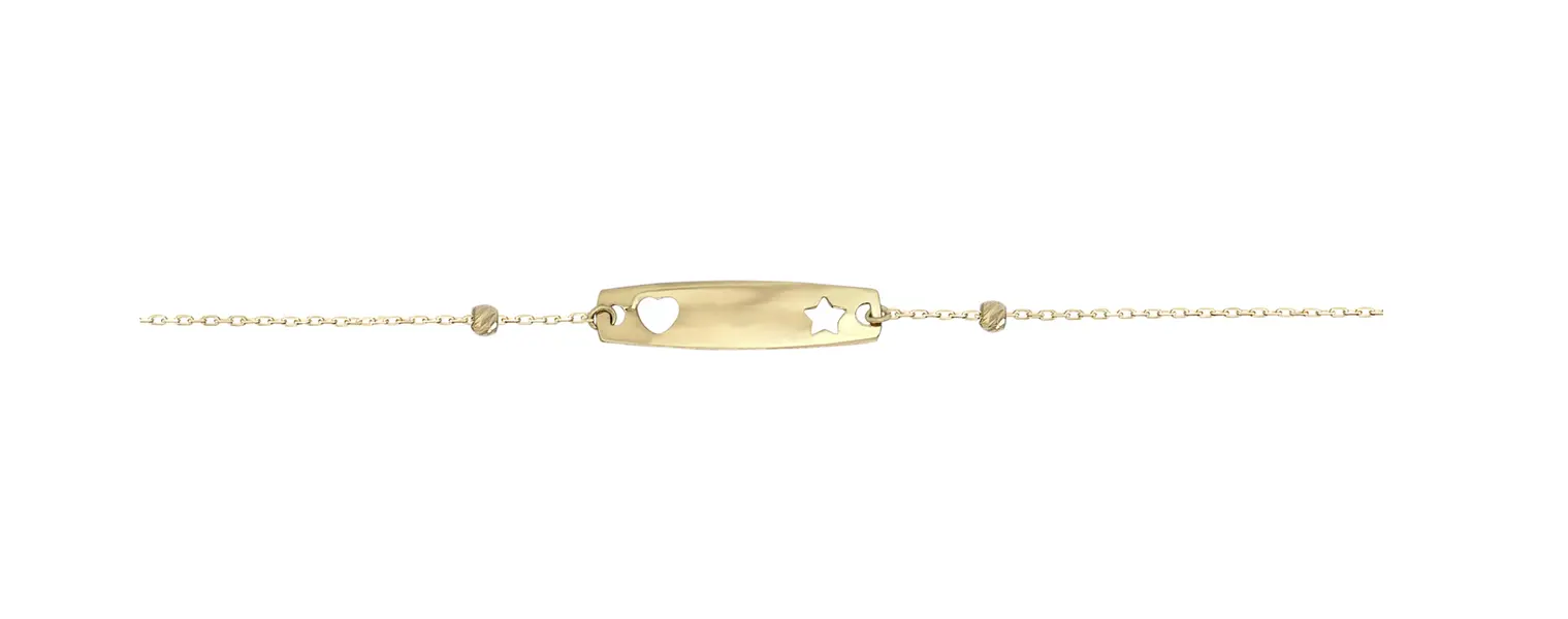 BABY BRACELET ID WITH HEART AND STAR