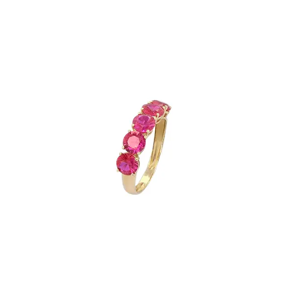 RING 5 STONE 5MM DARK PINK