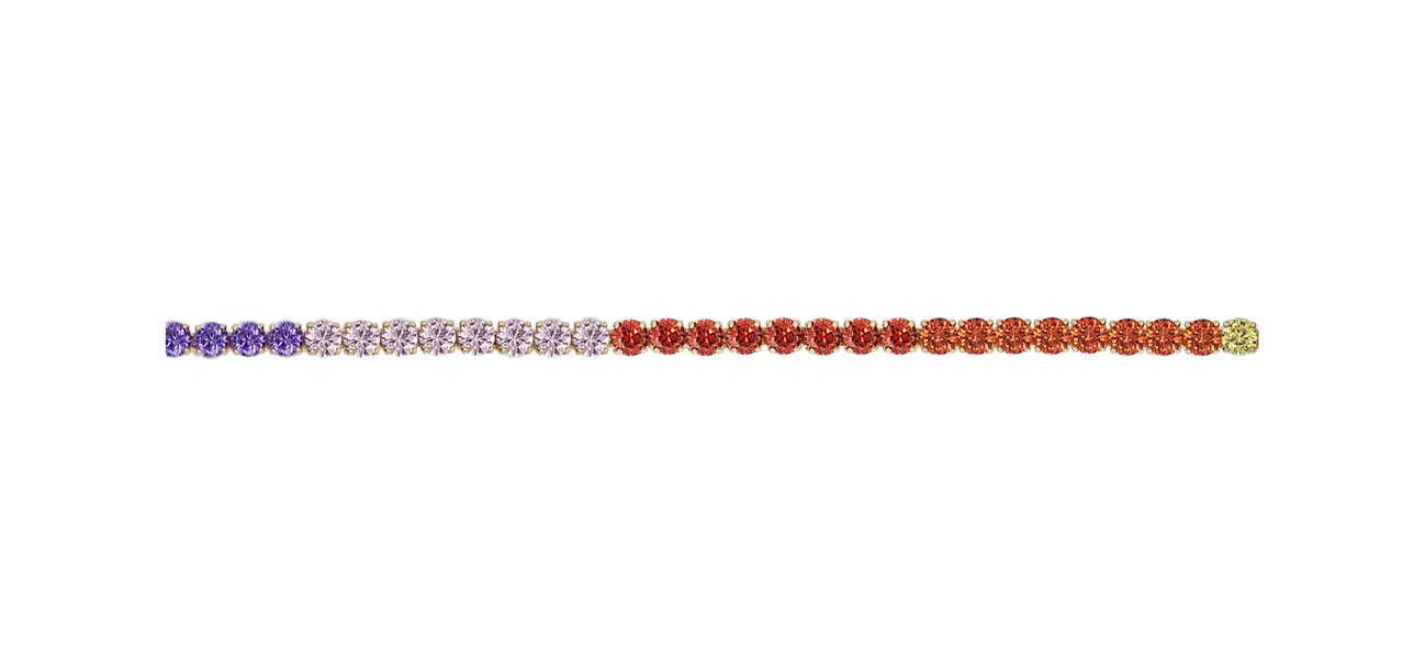 TENNIS BRACELET 5 STONE 3MM MIX Y/G