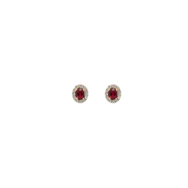DIANA EARRINGS OVAL RED