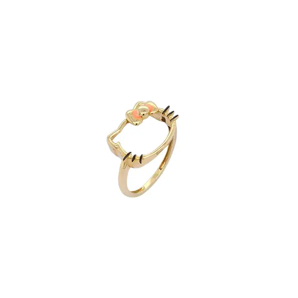HELLO KITTY OPENFACE PINK ENAMEL RING