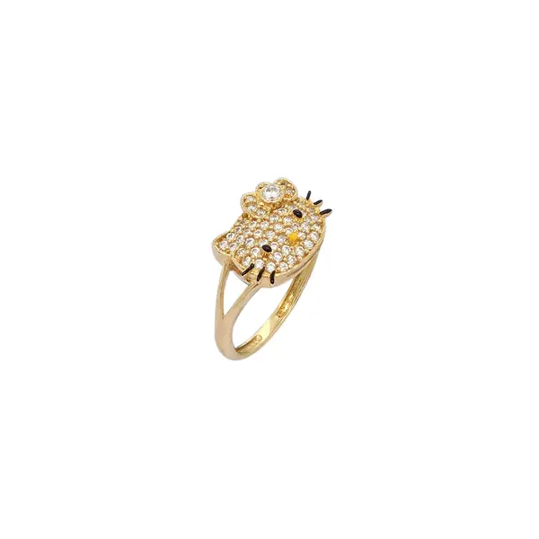 HELLO KITTY RING WITH CUBIC ZIRCONIA AND ENAMEL