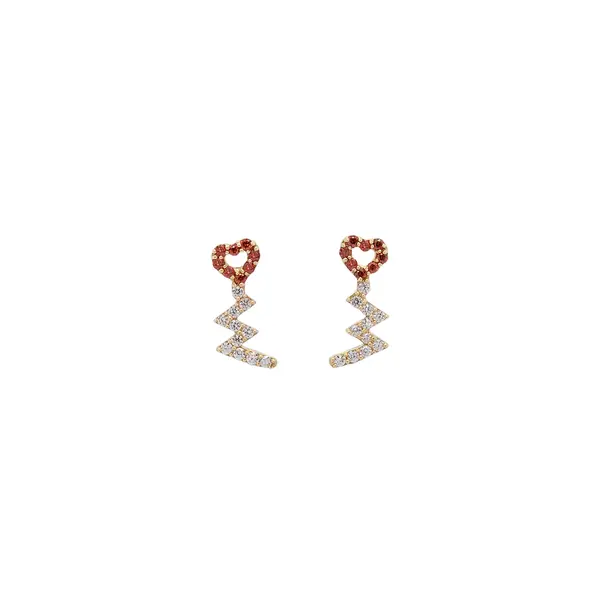 HEART BEAT STONE EARRINGS