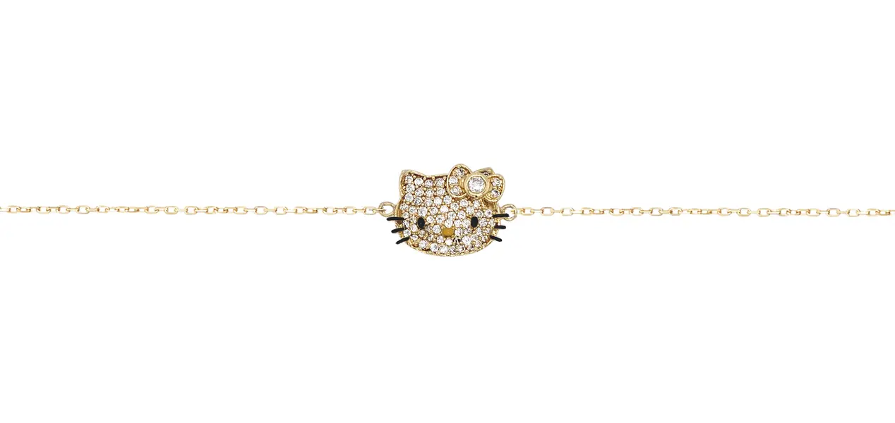 HELLO KITTY BRACELET WITH CUBIC ZIRCONIA FACE