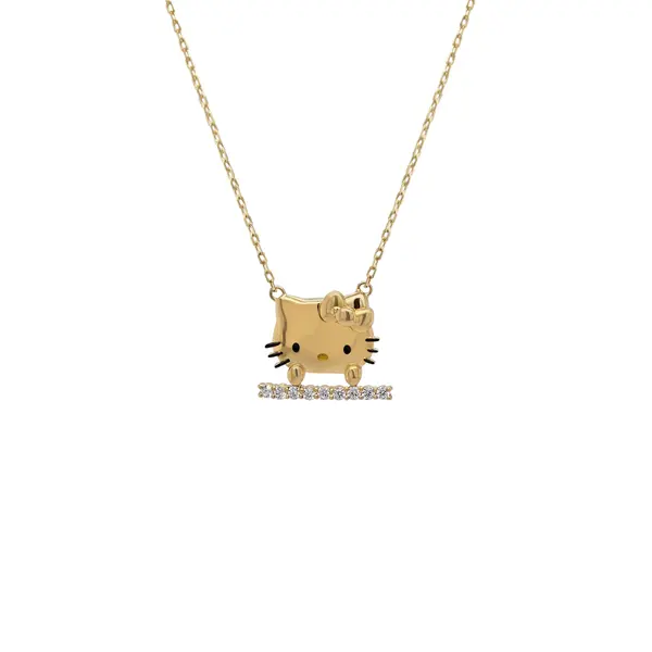 HELLO KITTY FACE NECKLACE ON STONE BASE
