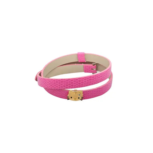 HELLO KITTY NECKLACE / BRACELET WITH PINK LEATHER
