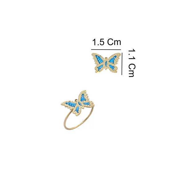 BUTTERFLY RING BLUE