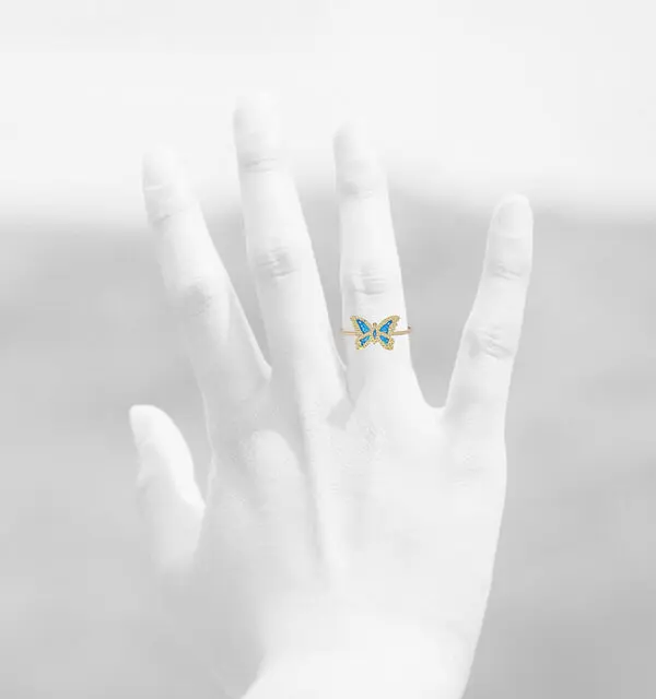 BUTTERFLY RING BLUE