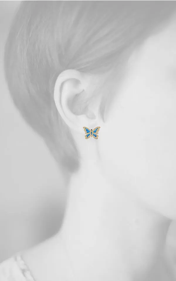 BUTTERFLY EARRINGS BLUE