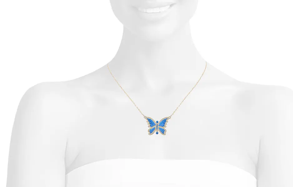 BUTTERFLY NECKLACE BLUE