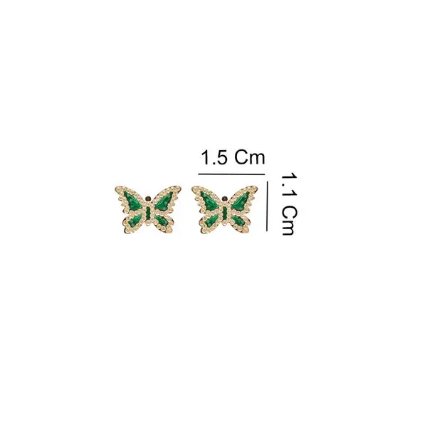 BUTTERFLY EARRINGS GREEN