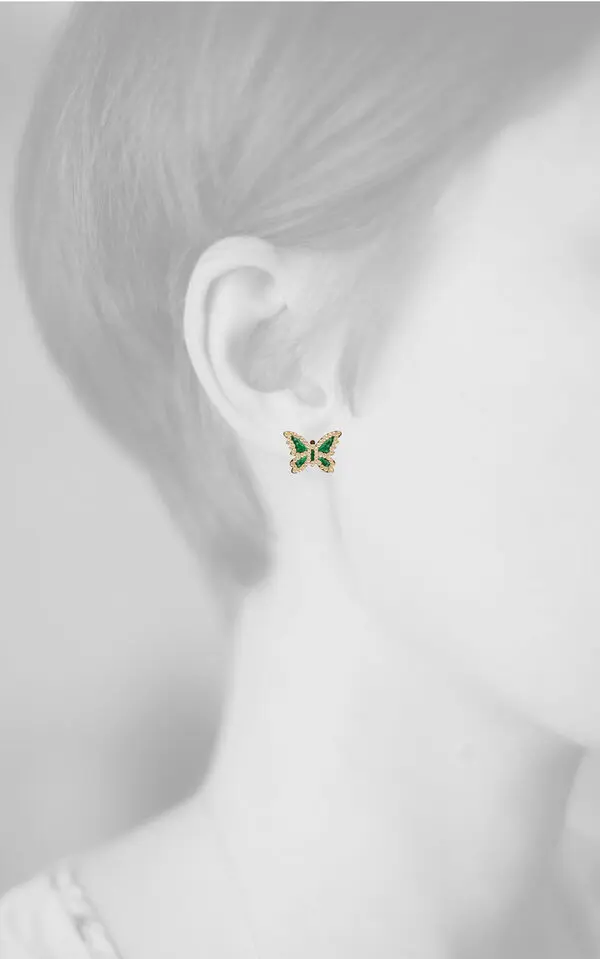 BUTTERFLY EARRINGS GREEN