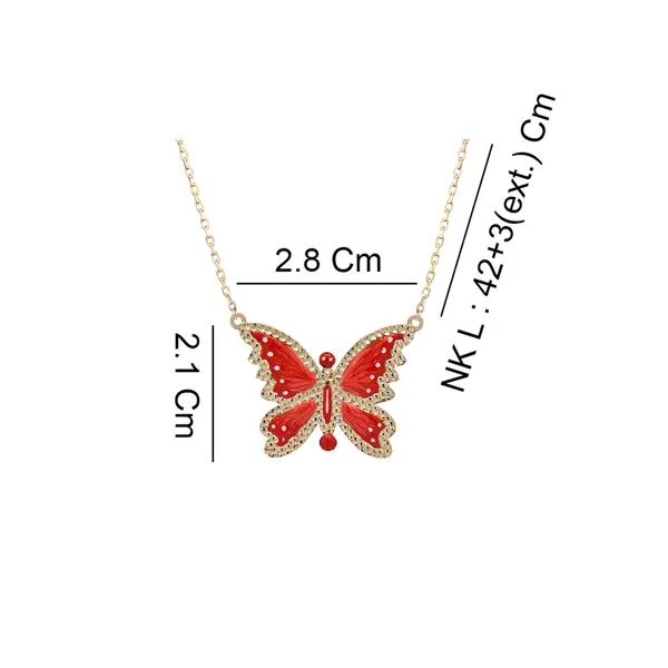 BUTTERFLY NECKLACE RED