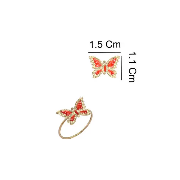 BUTTERFLY RING RED
