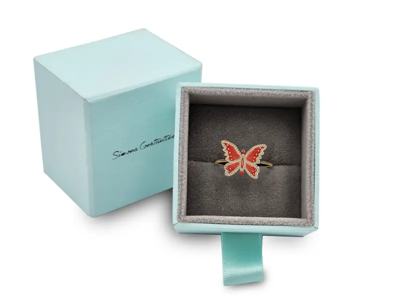BUTTERFLY RING RED