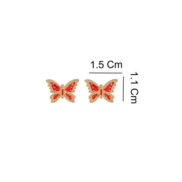 BUTTERFLY EARRINGS RED
