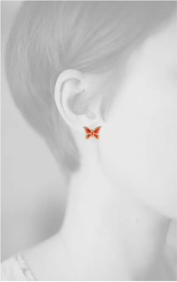 BUTTERFLY EARRINGS RED