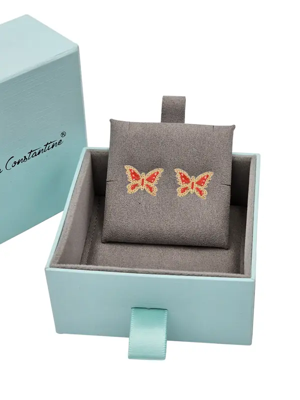 BUTTERFLY EARRINGS RED
