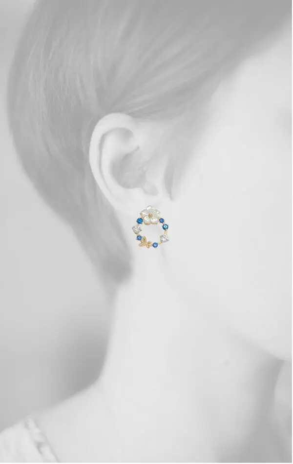 NATURA EARRINGS BLUE AND WHITE