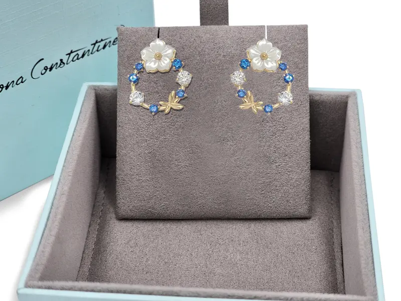 NATURA EARRINGS BLUE AND WHITE