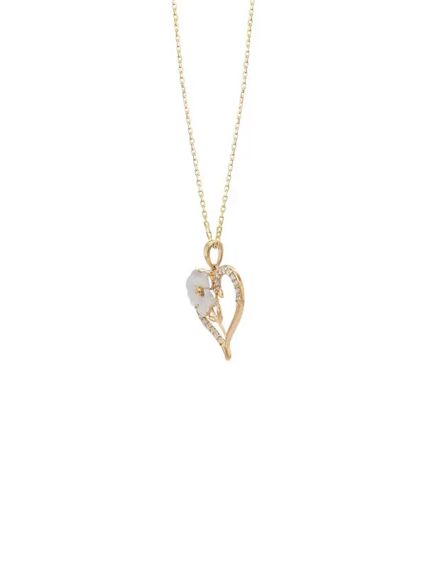 NATURA NECKLACE HEART WITH MOP Y/G