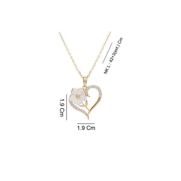 NATURA NECKLACE HEART WITH MOP Y/G