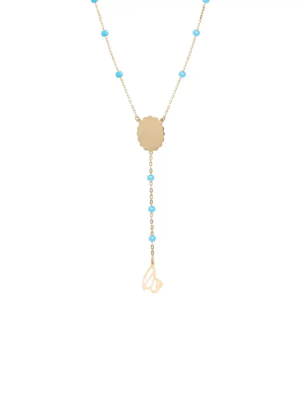 ISLAMIC ROSARY 13 CRYSTAL CUT TURQUOISE BEADS