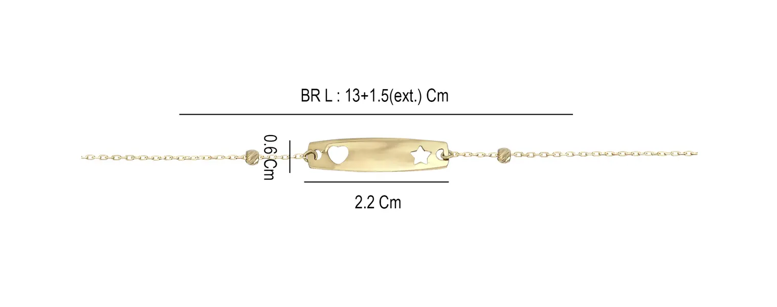 BABY BRACELET ID WITH HEART AND STAR